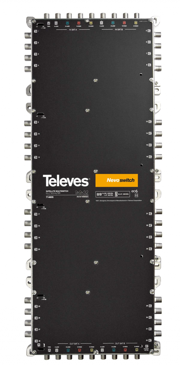 Nevo Multiswitch 9 ingångar 32 utgångar med kaskad