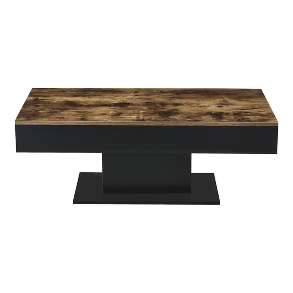 [en.casa]® Soffbord Lünen med inbyggd förvaring-40x110x60cm-trä imitation-svart-melaminbelagd spånskiva
