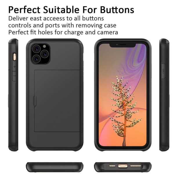 iPhone 11 Iskunkestävä kuori korttipaikka 4x Väri Lompakko