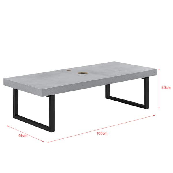 [neu.haus] Bänkskiva till badrum-kan väggmonteras-100x45x30cm-metall-melaminbelagd spånskiva-matt svart-betongkänsla