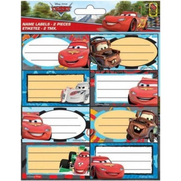 Disney Cars - Boketiketter 16-Pack