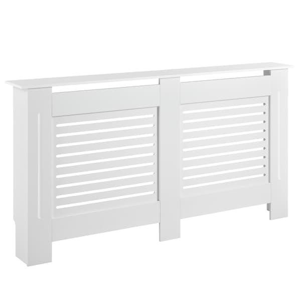 [en.casa] Elementskydd med förvaring-152x19x82cm-vitlackerad MDF