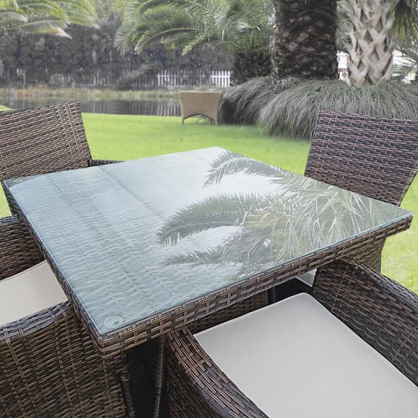 [neu.haus]® Bordskkiva av härdat glas-80x80cm-fyrkantig