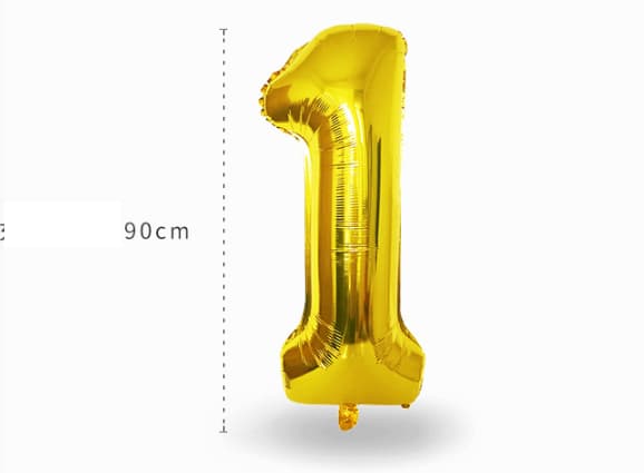 90CM NUMBER BALLOON guld metallic