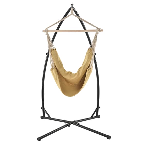 [casa.pro] Hängmatta XXL med stativ - Beige
