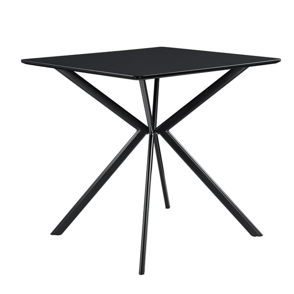 [en.casa]® Matbord-78x78x75cm-svartlackad-ben i metall