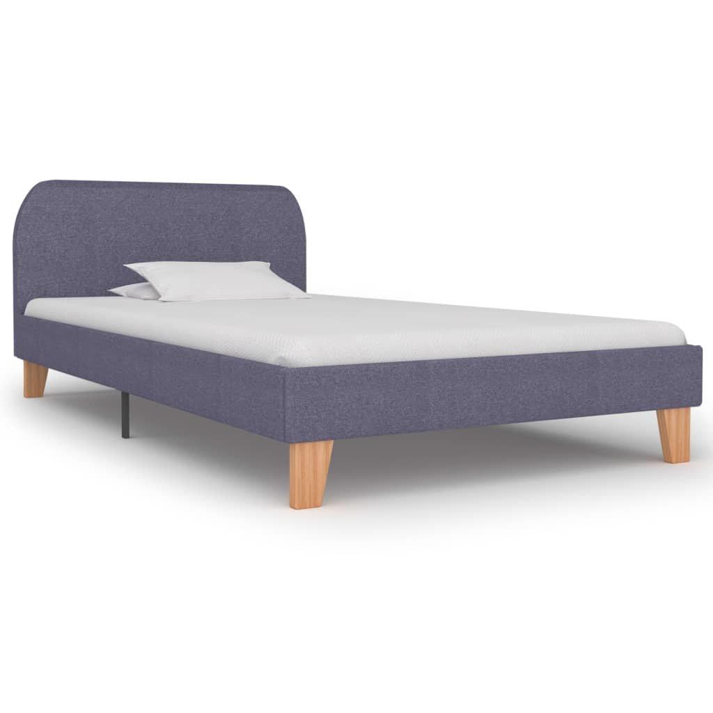 vidaXL Sängram ljusgrå tyg 90x200 cm