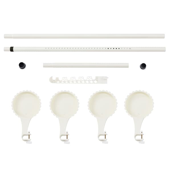 [en.casa]® Teleskopisk plante stativ - pulverlakeret metal - 110-305cm - hvid