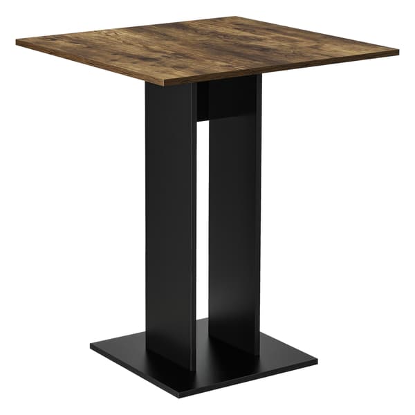 [en.casa] Matbord-Köksbord Lindesnes-65x65x78cm-melaminbelagd spånskiva-valnöt imitation-svart