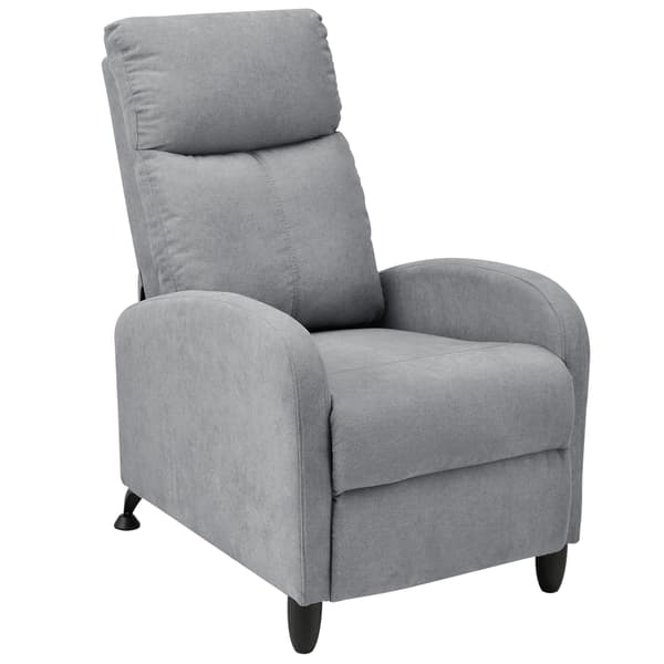[en.casa] ® Relax lænestol Cleo-polstret-102x60x92cm-siddehøjde: 46 cm-tekstil-metal-lysegrå-sort-justerbar ryg