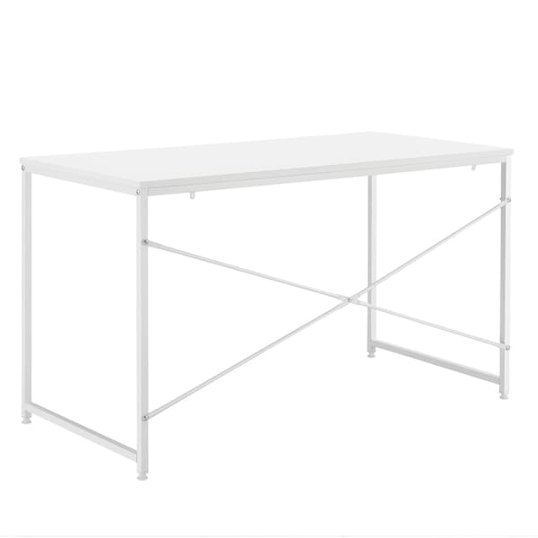 [en.casa]® Skrivebord Königstein - 120x60x72cm - understel af metal - hvid