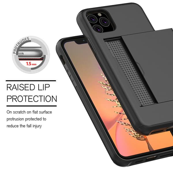 iPhone 11 Iskunkestävä kuori korttipaikka 4x Väri Lompakko