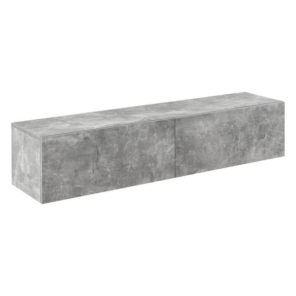 [en.casa] Väggskåp Evaton-tv-bord-sängbord-hallmöbel-med 2 lådor-140x33x30cm-melaminbelagd spånskiva-betongkänsla-max. belastning: 25 kg