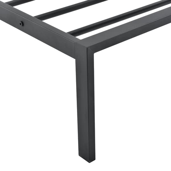 [en.casa]® Sängstomme Imatra i metall inkl. ribbotten-210x185x60cm-svart matt-bäddmått: 200x180cm