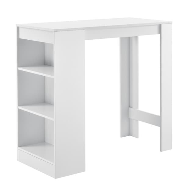 [en.casa] Elegant barbord med 3 hyllor-110x50x103cm-vit