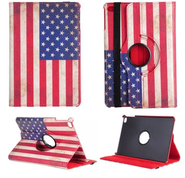 Fodral iPad Mini 4 Roterbar 360 - Retro US (Amerikanska Flaggan)