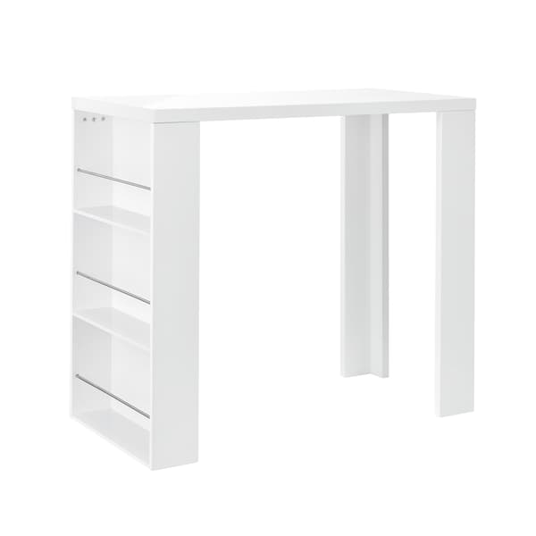 [en.casa]® Elegant barbord med hyllor - Vit