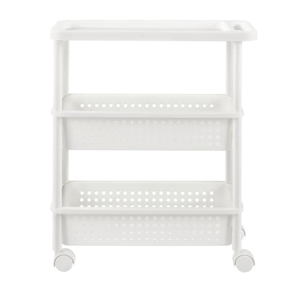 [en.casa]® Hylla på hjul- 77x22x48cm-pp-vit