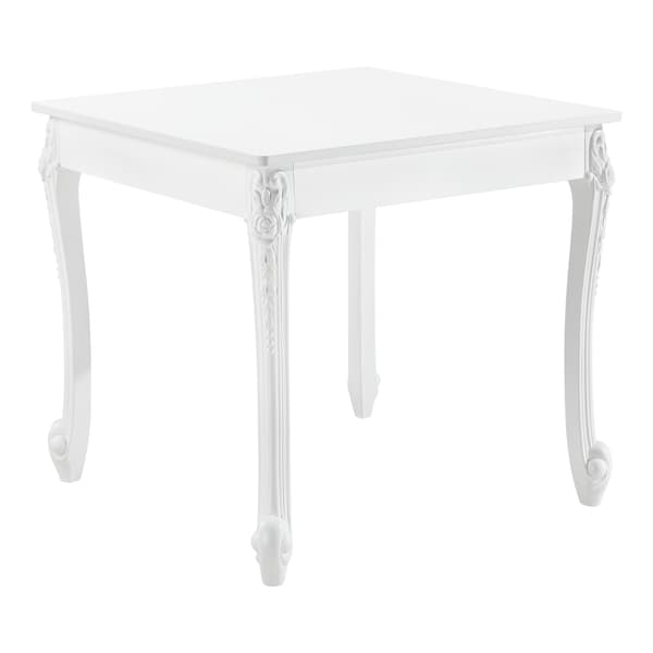 [en.casa] Matbord Lüneburg-80x80x76cm-MDF-plats för 2-vit-fyrkantig- tjocklek bordsskiva: 1,8 cm
