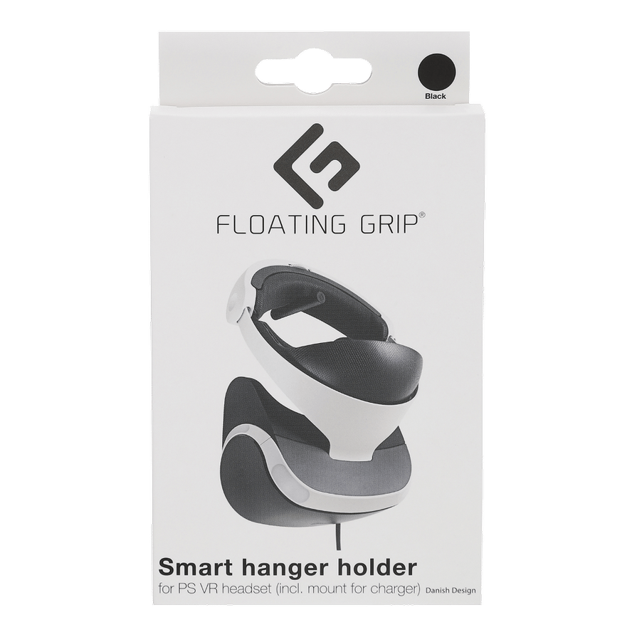 PS VR goggles hanger Black by FLOATING GRIP® (Incl. mount for charger)
