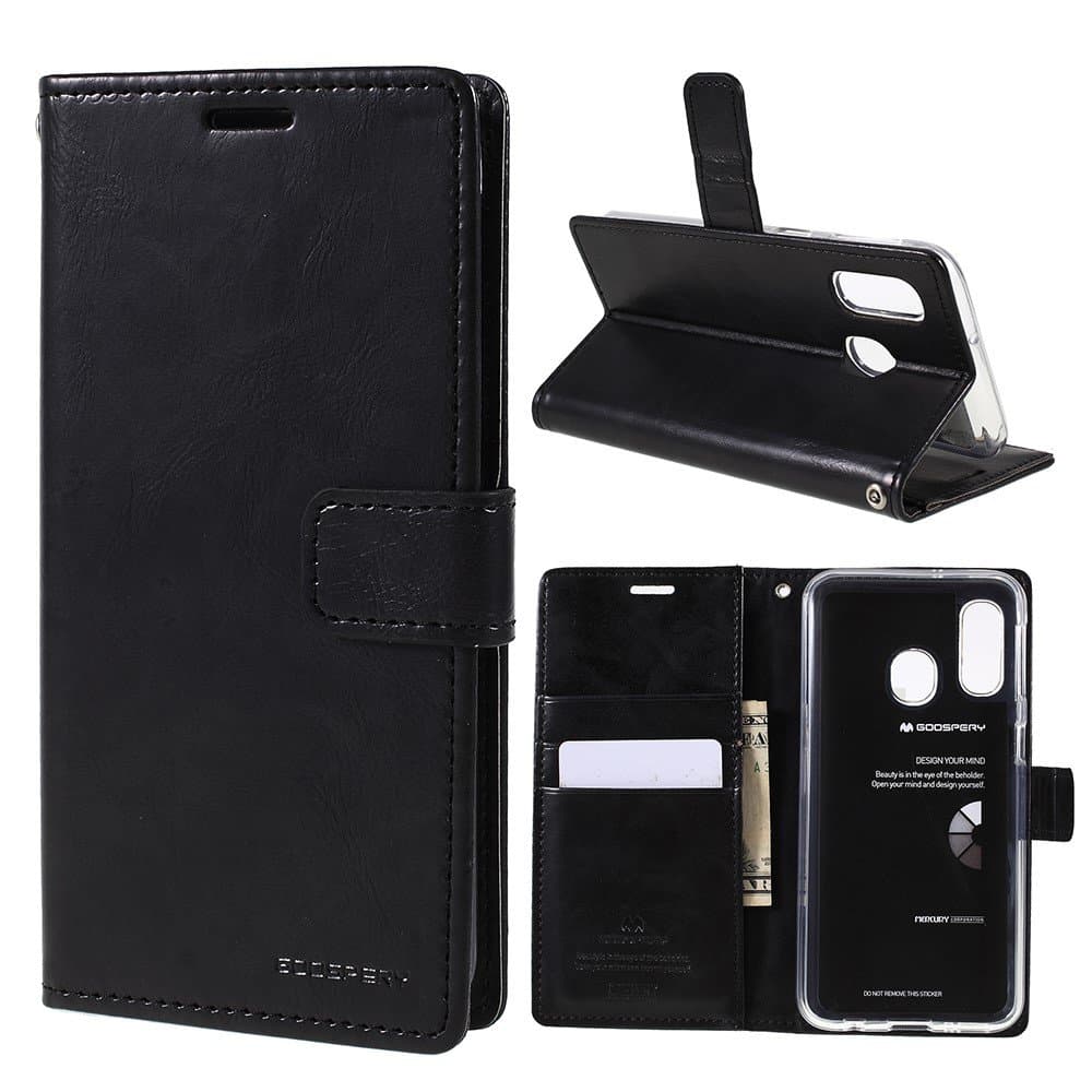 MERCURY GOOSPERY Blue Moon Wallet Case for Samsung Galaxy A40 - Black