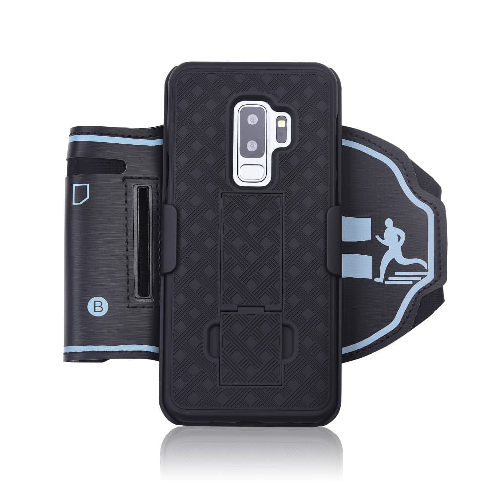 Sports Armband + PC Stripe Hard Cell to Samsung Galaxy S9 Plus