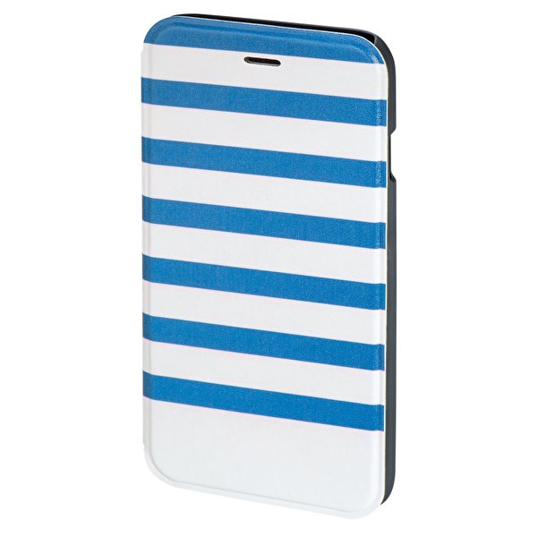Bild av HAMA Plånboksväska DesignLine iPhone 6 Stripe Blå/Vit