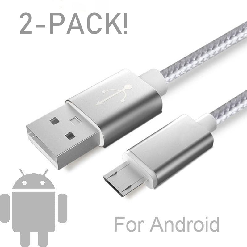 2-Pack Micro-USB-kabel till Android & PS4 (0.5M) Silver