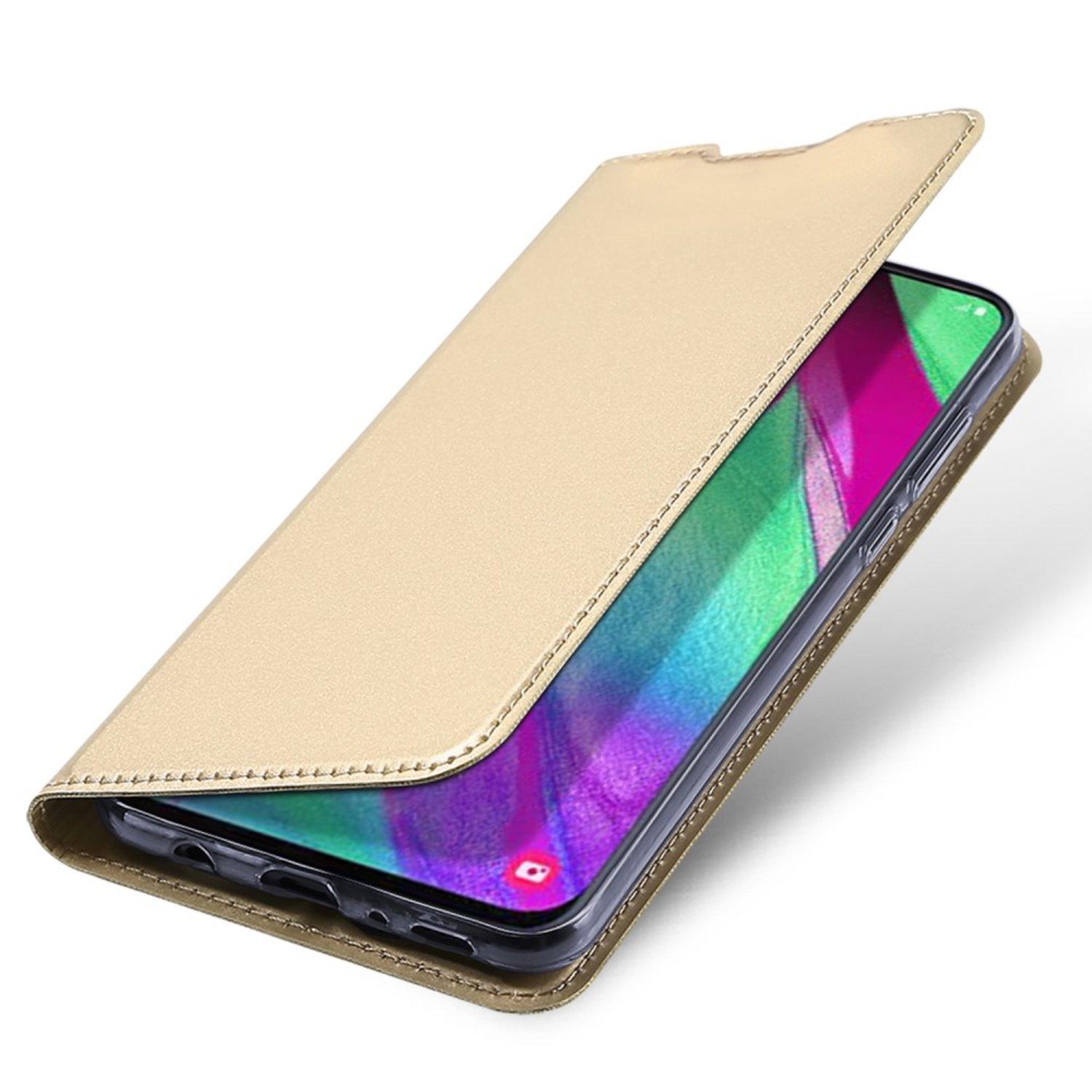 Samsung Galaxy A40 DUX DUCIS Skin Pro Series Stand Flip Case - Gold