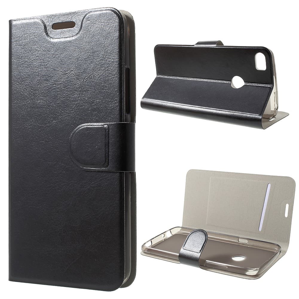 Crazy Horse Card Holder Case for Alcatel Idol 5s - Black