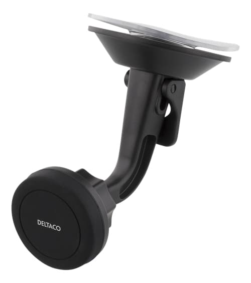 DELTACO Magnetic car mount, suction cup, rotation, up to 300g, black