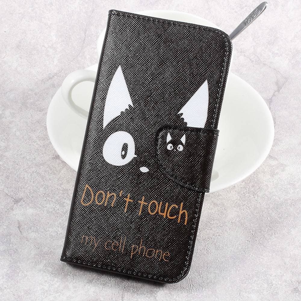 Pattern Printing Wallet Folio Flip Case for Sony Xperia XA1 - Do Not Touch