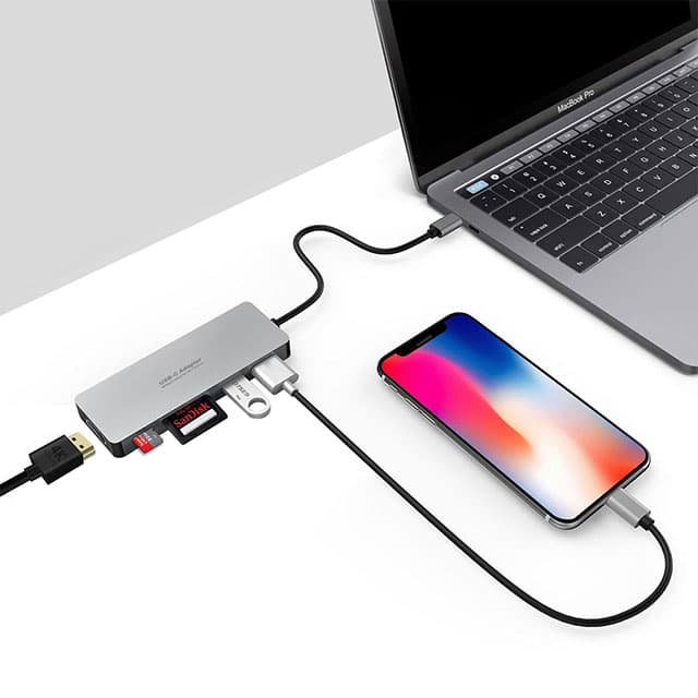 5-i-1 USB C-hub til alle typer C-enheder multifunktion med HDMI 4K, USB