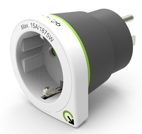 Bild av Q2power jordad reseadapter, EU till USA, 10A, vit