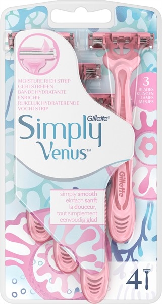 Gillette Simply Venus 3, 4-pack Engångshyvel