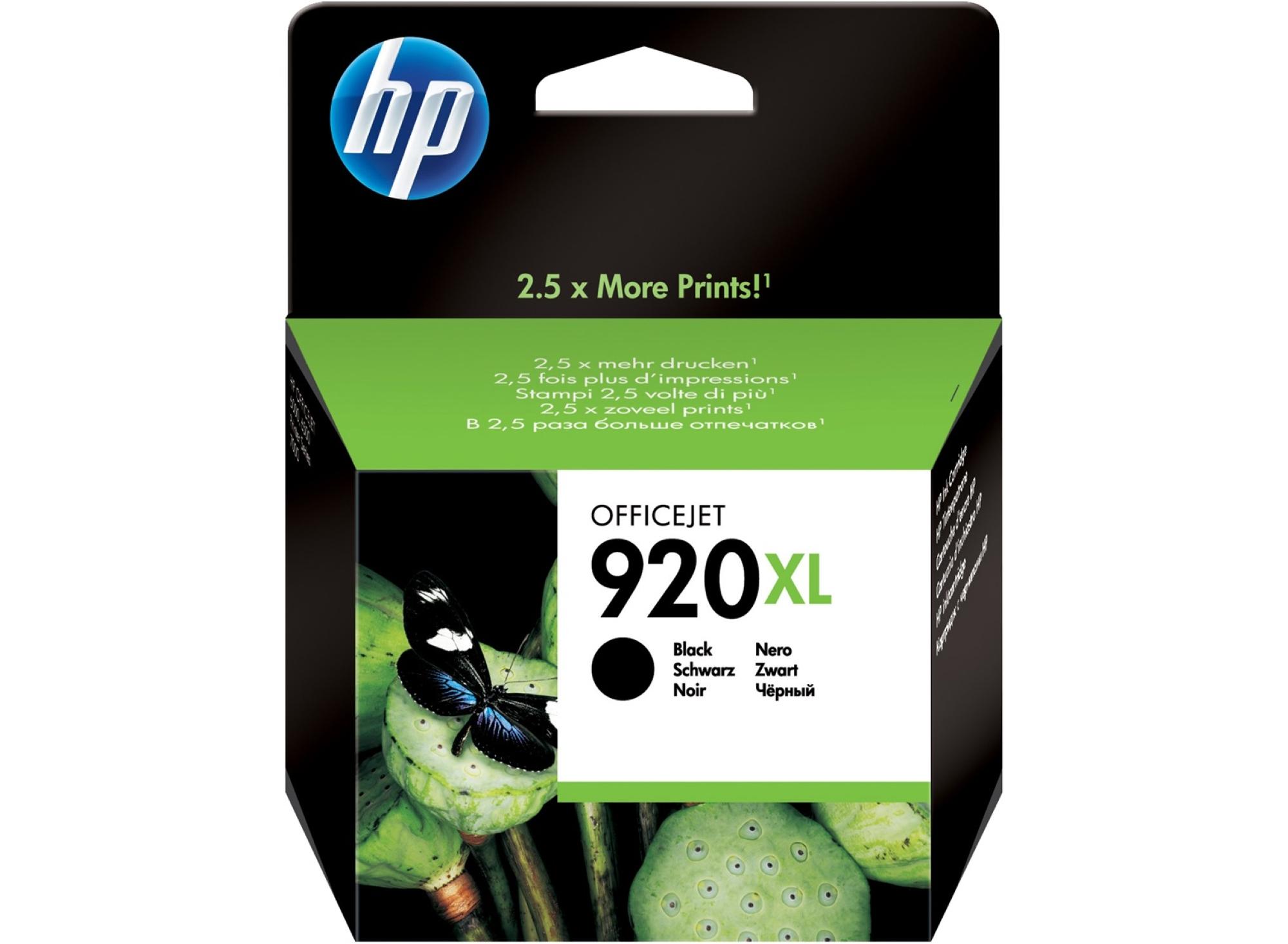 HP 920XL Original blækpatron med høj kapacitet, sort