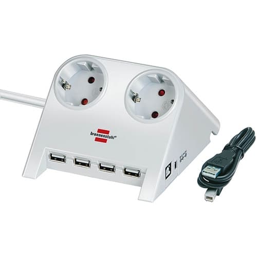 Brennenstuhl DesktopPowerPl 2 outlets USB-hub