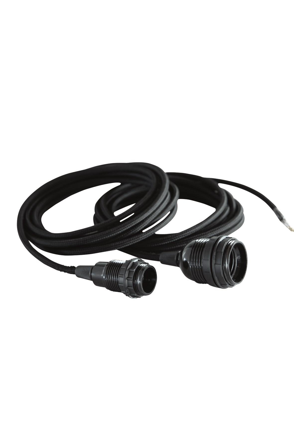 Kabel med sockel E14 3 m - Svart