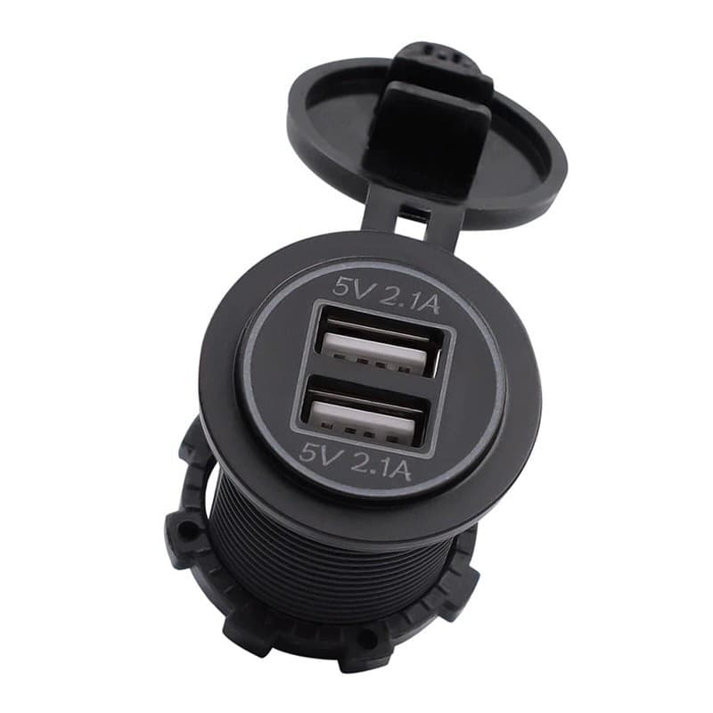 2x2 1a usb uttag med belysning for bil bat husvagn husbil mc cdon