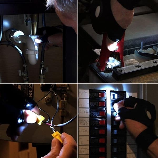 Handske med lampa - Belysning på tumme/pekfinger
