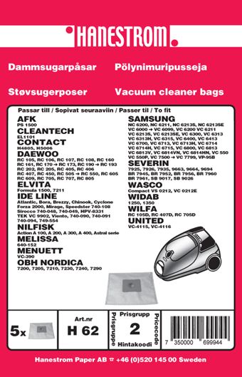 Bild av Dammsugarpåsar Daewoo RC 609 (D)