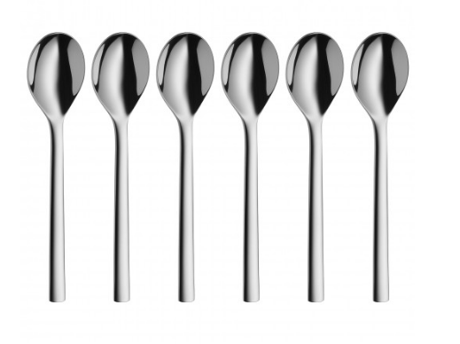 Nuova Teelusikka kiillotettu teräs 13,5cm 6-pack