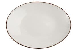 Oval fad Fortuna 36 cm. offwhite