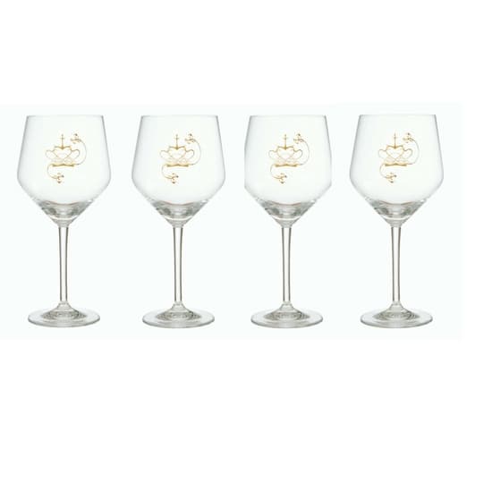 Rödvinsglas i kristall - Kärleksgåvan - 4 glas - 45 % rabatt!