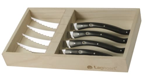 GHEMME Köttknivar med handtag i mörkt trä, 4 st