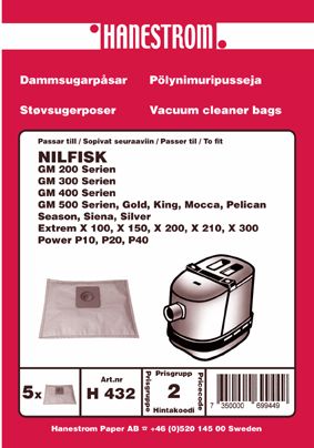 Dammsugarpåsar Nilfisk Extreme X200 | CDON Dammsugarpåsar för Nilfisk GM King Extreme och Power serien