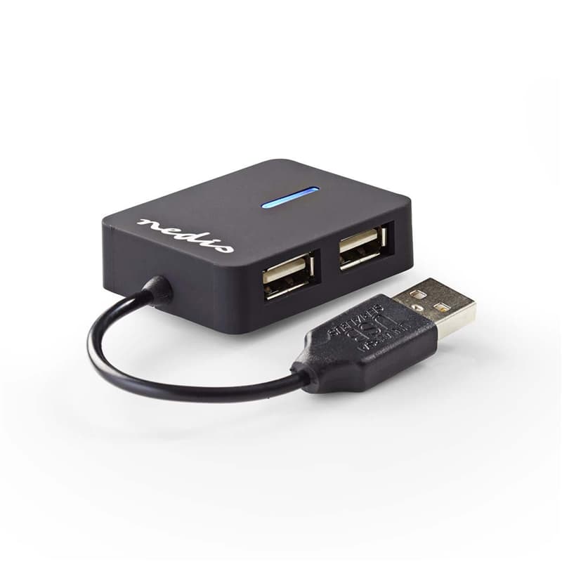 USB-hubb | 4 Portar | USB 2.0 | Resestorlek