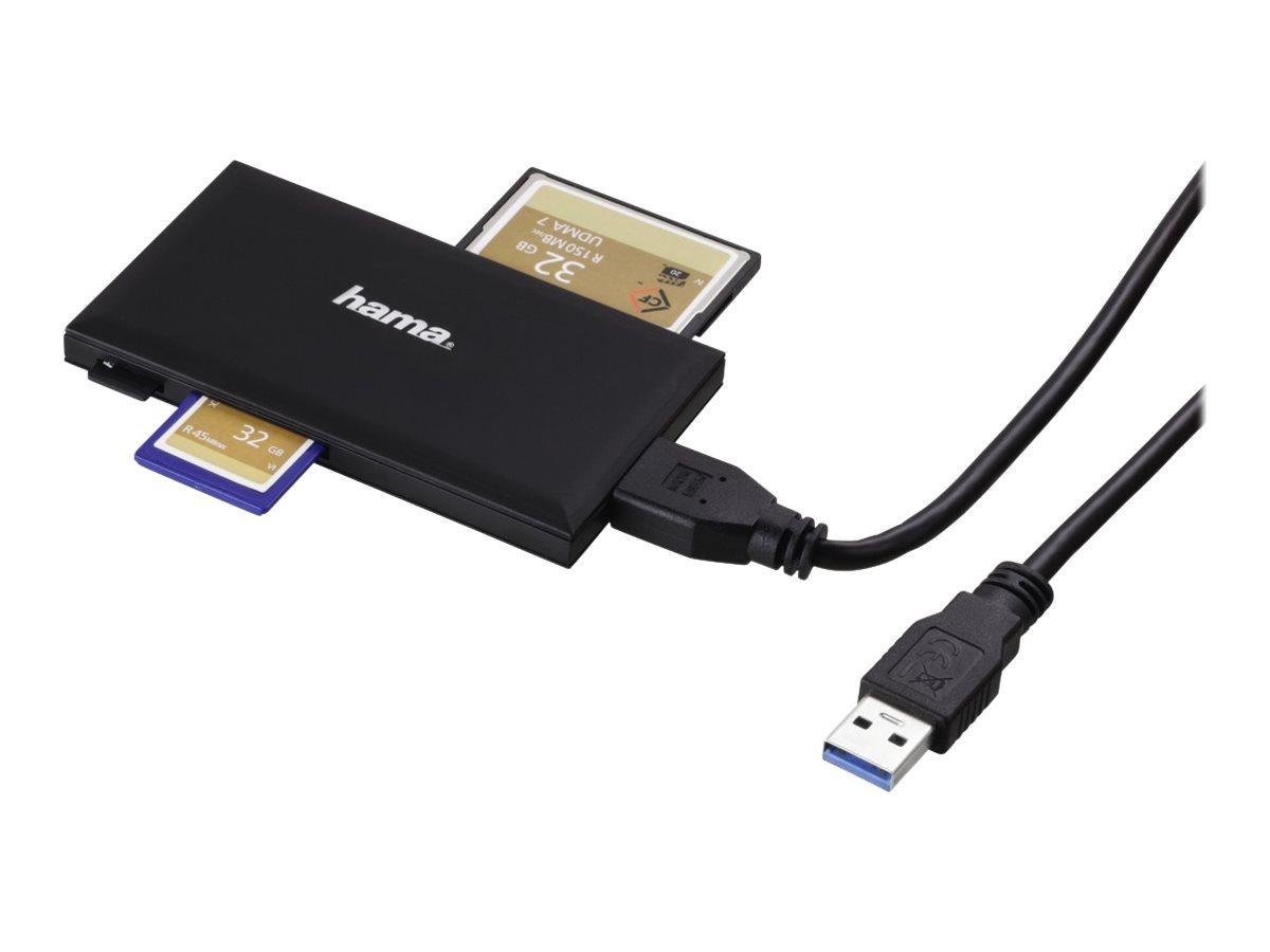 HAMA Kortläsare USB 3.0 Multi SD/microSD/CF/MS Svart