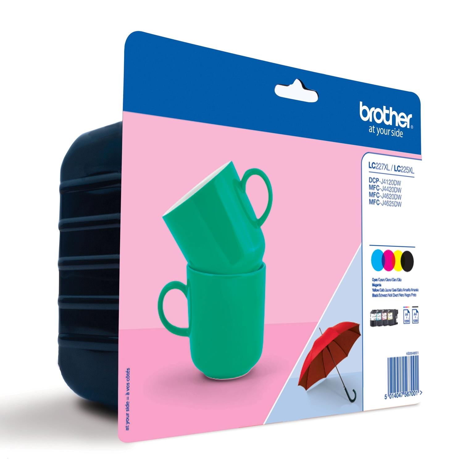 Brother LC227XL Farvepatronpakke: Cyan/Magenta/Gul/Sort