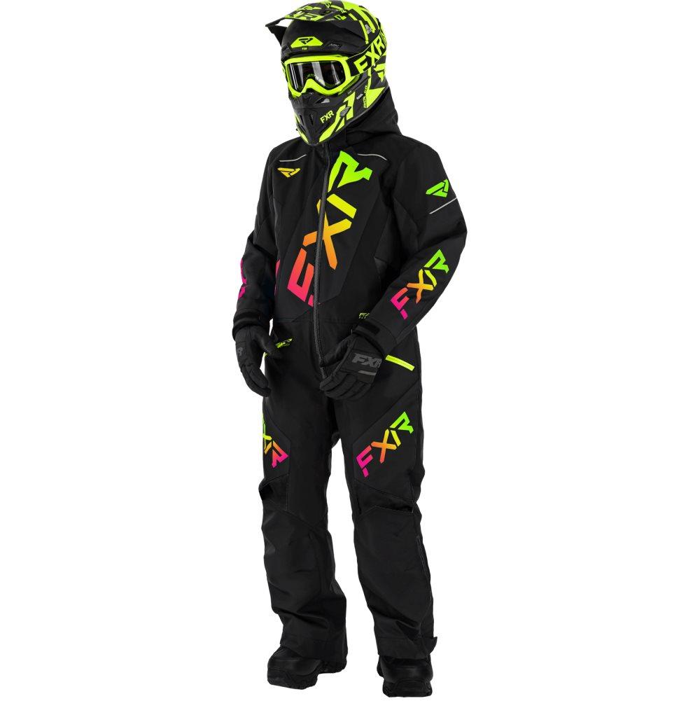 Fxr Barn vinteroverall CX Monosuit - Black/Sherbert
